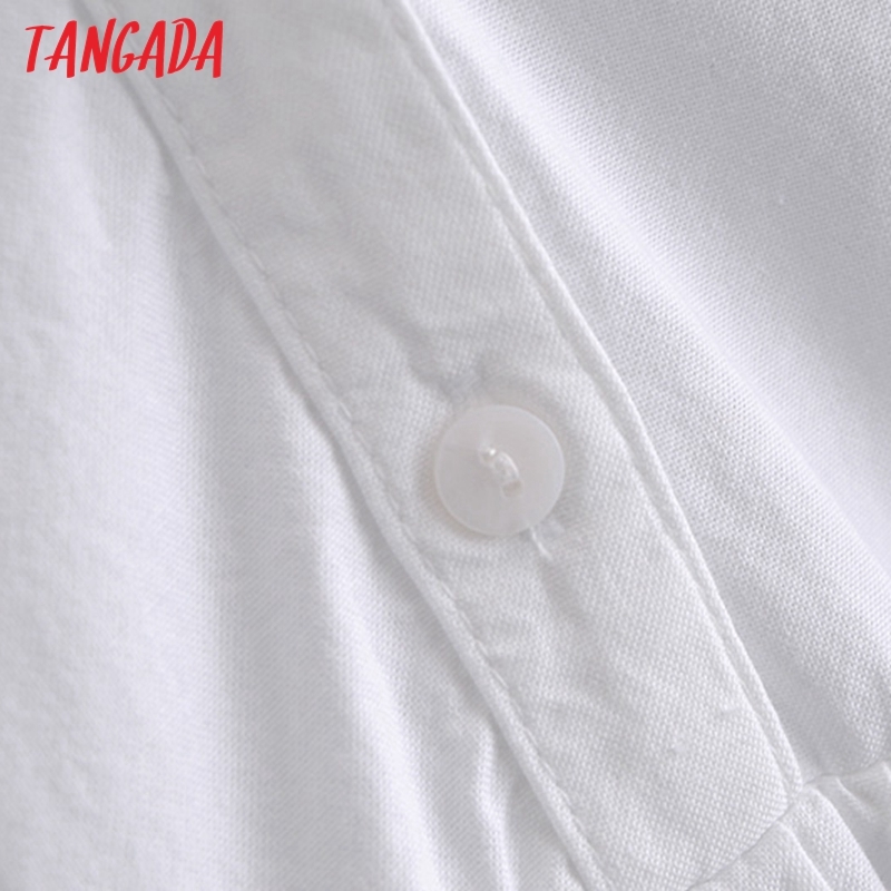 Fashion Women Elegant White Pleated Shirt Long Sleeve Office Ladies Mini Dress 3H60 210416