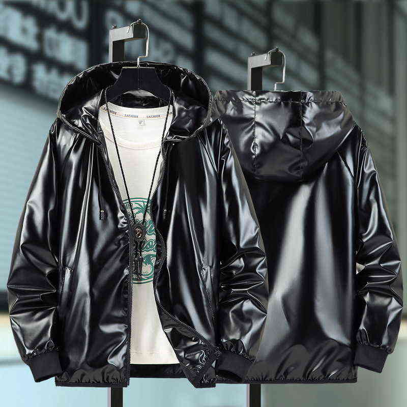 Men's Casual Jacket Black Zipper Slim Shiny Hooded Top 2021 Spring and Autumn Thin Street Fashion Large Size Clothing M-5XL X1106, See chart
Men's Casual Jacket Black Zipper Slim Shiny Hooded Top 2021 Spring and Autumn Thin Street Fashion Large Size Clothing M-5XL X1106, See chart