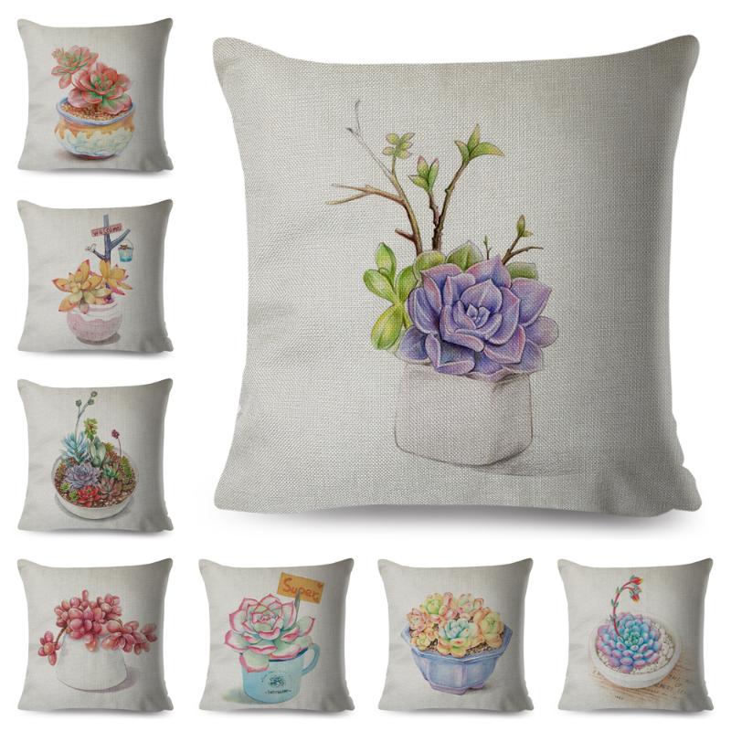 Cushion/Decorative Pillow Nordic Style Case Decor Cartoon Water Color Succulent Plant Cushion Cover For Car Sofa Home Polyester Pillowcase 4
Cushion/Decorative Pillow Nordic Style Case Decor Cartoon Water Color Succulent Plant Cushion Cover For Car Sofa Home Polyester Pillowcase 4