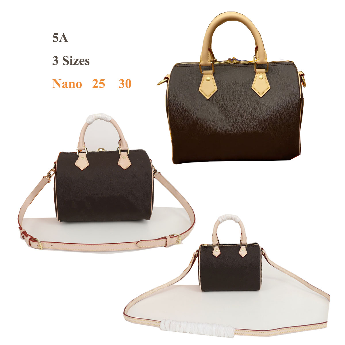 Fashion High-quality Speedy Shoulder Bag Letter and Checkerboard Nano Handbag Ladies Messenger Bags Boston M41112, Brown
Fashion High-quality Speedy Shoulder Bag Letter and Checkerboard Nano Handbag Ladies Messenger Bags Boston M41112, Brown