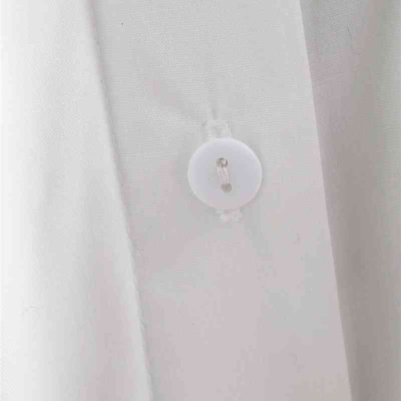 Elegant Women Turn Down Collar Shirts Fashion Ladies Solid White Loose Tops Streetwear Female Chic Oversize Long Blouses 210430
