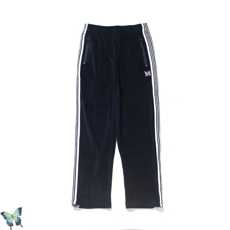 AWGE Embroidery Butterfly Drawstring Plush Sweatpant Men Women High Quality Striped Sweatpants Fast 210420