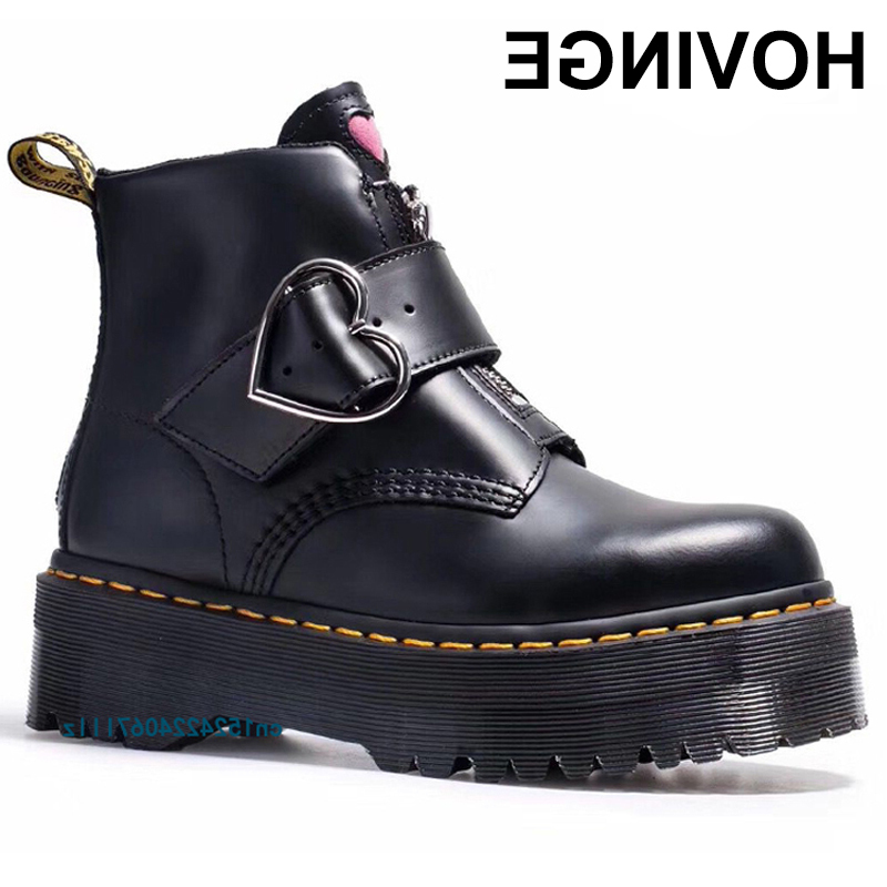 HOVINGE Women Sweet Heart Buckle Genuine Leather Doc Martin Boots Girl Female Lovely Platform Zipper Chunky Heel Flats Shoes, Black
HOVINGE Women Sweet Heart Buckle Genuine Leather Doc Martin Boots Girl Female Lovely Platform Zipper Chunky Heel Flats Shoes, Black