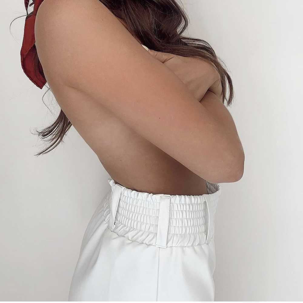 Elastic High Waist White PU Shorts Women Loose Faux Leather Runner Shorts Summer Streetwear Sexy Wide Leg Shorts For Women 210625