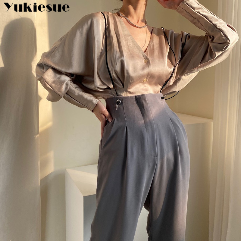 Elegant Chic Slim Waist Women Satin Solid Shirt Blouses Ladies V-neck Single-breasted Female Spring Blusas 210518, Black
Elegant Chic Slim Waist Women Satin Solid Shirt Blouses Ladies V-neck Single-breasted Female Spring Blusas 210518, Black