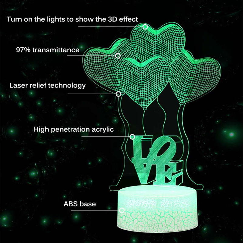 3D LED Lamp Creative Christmas gift Night Lights Novelty Night-Light 3 D Illusion Table Lamps For Home Decorative Light D5.0