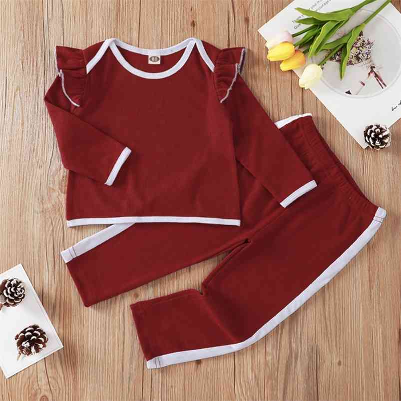 Winter Children Sets Casual Long Sleeve O Neck Ruffles T-shirt Red Trousers Cute 2Pcs Boys Clothes 0-24M 210629
Winter Children Sets Casual Long Sleeve O Neck Ruffles T-shirt Red Trousers Cute 2Pcs Boys Clothes 0-24M 210629