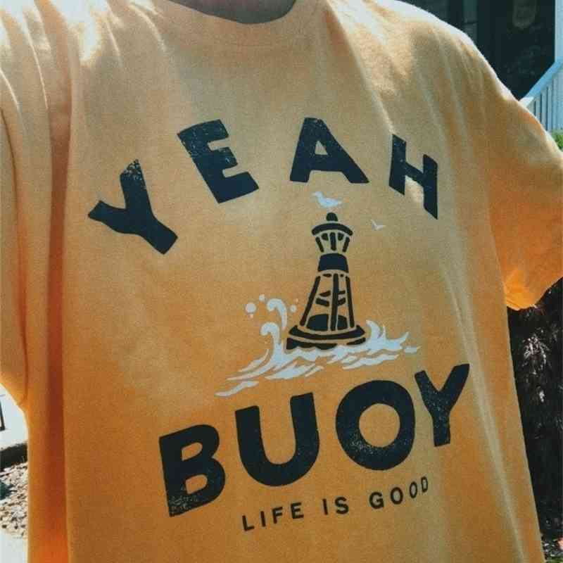 kuakuayu HJN Fish Boating Shirt Yeah Buoy Short-Sleeve Tees 210406