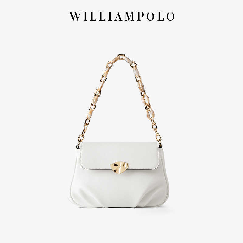 Royal Paul leather armpit cloud fashion trend new women's texture senior niche messenger bag, White
Royal Paul leather armpit cloud fashion trend new women's texture senior niche messenger bag, White