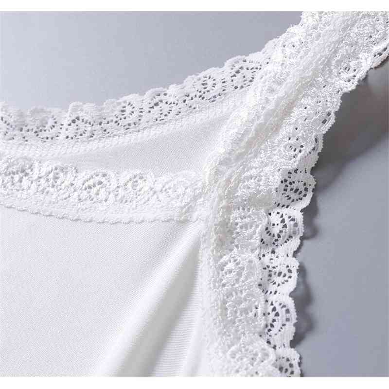 100% Silk Knit Lace Camisole Tank Top Vest Shirt Sleepwear Spaghetti Strap TG312 210625