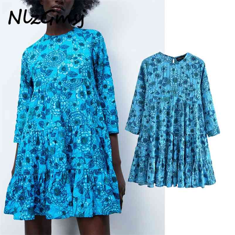 Dres Spring Summer Round Neck Flower Print Long Sleeve Ruffle Retro Urban Leisure 04 210628, As picture
Dres Spring Summer Round Neck Flower Print Long Sleeve Ruffle Retro Urban Leisure 04 210628, As picture