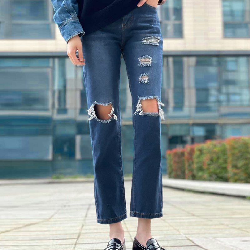 Hole Ripped Straight High Waist Jeans Women Fashion Streetwear Boyfriend Mom Pants Asymmetric Hollow Denim Trousers Blue Black
Hole Ripped Straight High Waist Jeans Women Fashion Streetwear Boyfriend Mom Pants Asymmetric Hollow Denim Trousers Blue Black