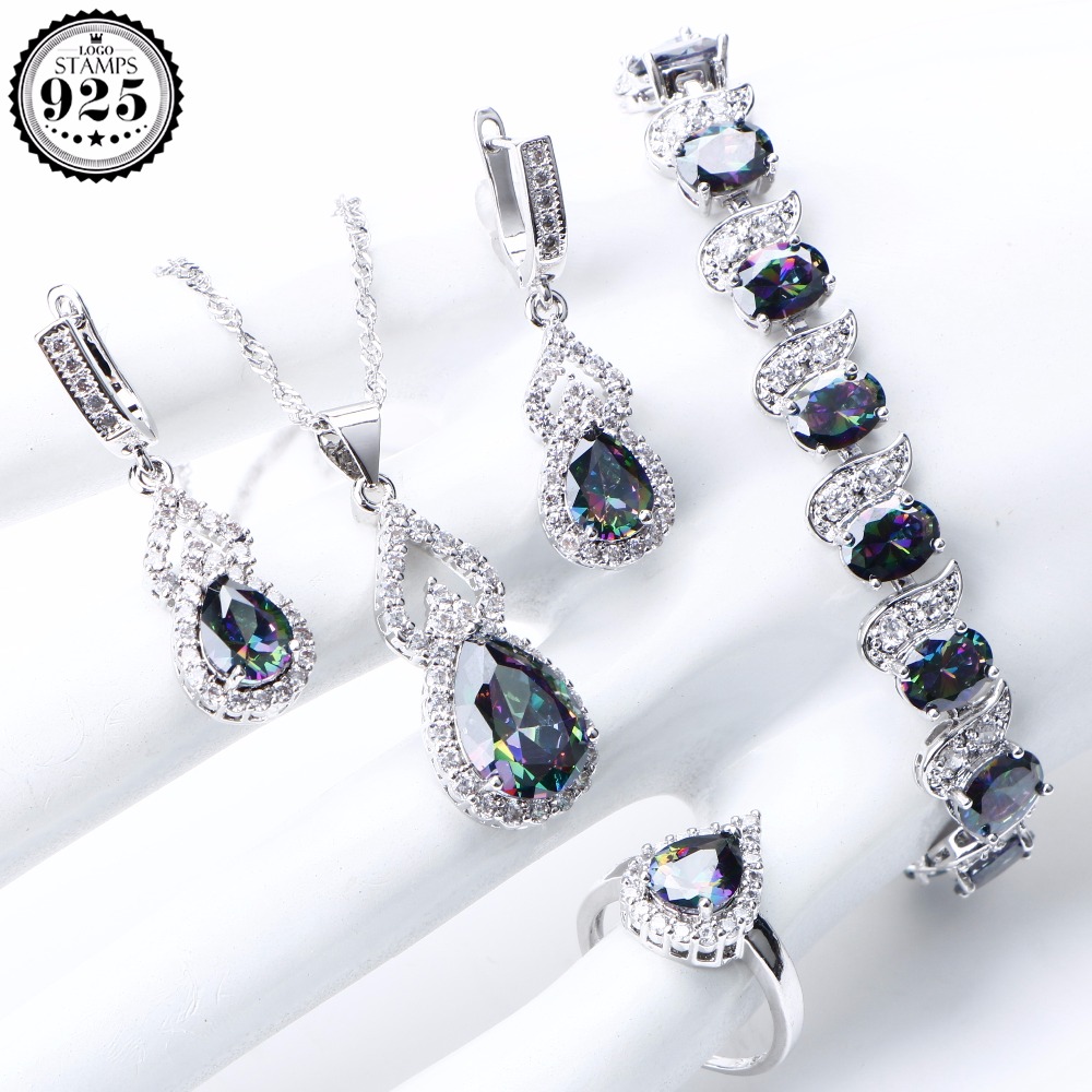 Natural Rainbow Jewelry Sets 925 Sterling Silver Stones Wedding Earrings For Women Stones Bracelet Necklace Rings Set Gifts Box
Natural Rainbow Jewelry Sets 925 Sterling Silver Stones Wedding Earrings For Women Stones Bracelet Necklace Rings Set Gifts Box