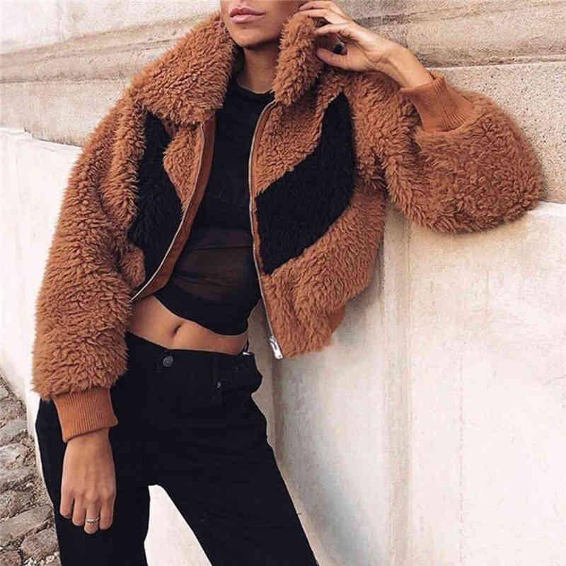 fashion women grain cashmere jacket streetwear lady turn down collar outerwear causal female girls chic sets 210430