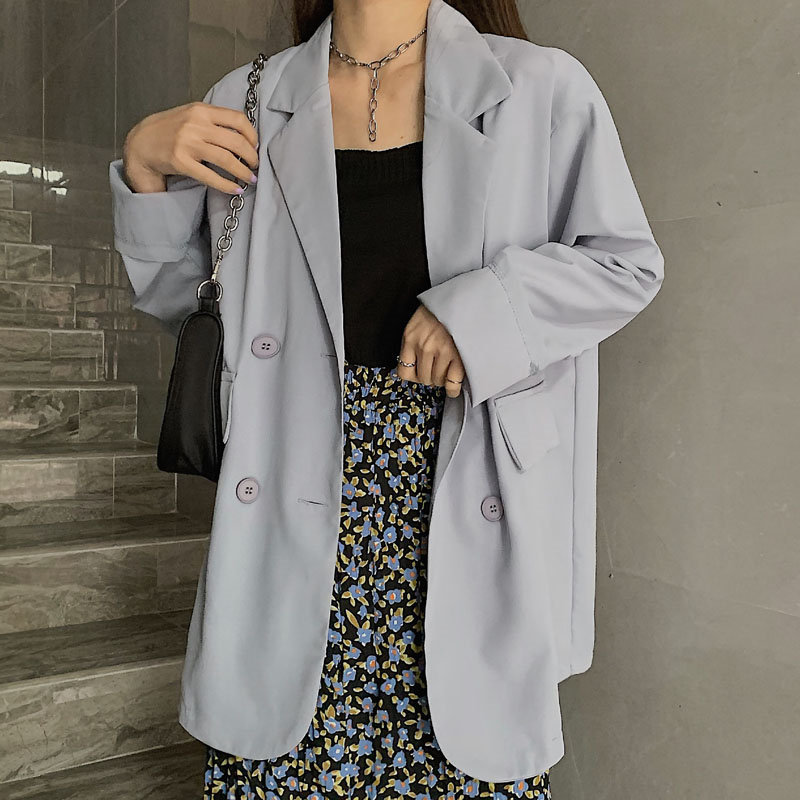 Office Lady Thin Sunscreen Women Solid Coats OL Summer Slim Loose Tops Streetwear Brief All Match Blazers 210421