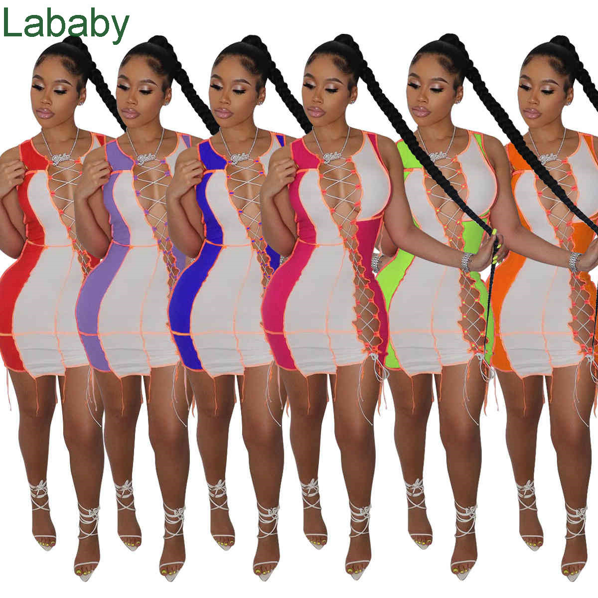 Summer Women Ress Designer Slim Sexy Casual Dresses Sleeveless Contrast Stitching Hollow Strap Pencil Dress Clubwear Skirt, Blue
Summer Women Ress Designer Slim Sexy Casual Dresses Sleeveless Contrast Stitching Hollow Strap Pencil Dress Clubwear Skirt, Blue