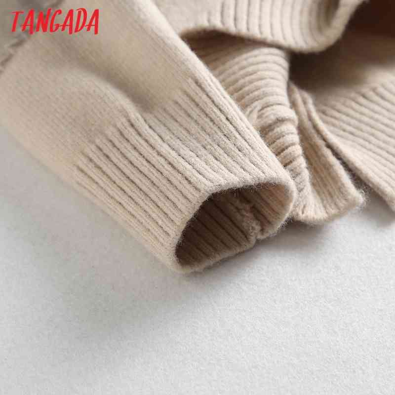 Women Office Lady Turtleneck Knitted Sweater Jumper Female Elegant Oversize Pullovers Chic Tops BC14 210416