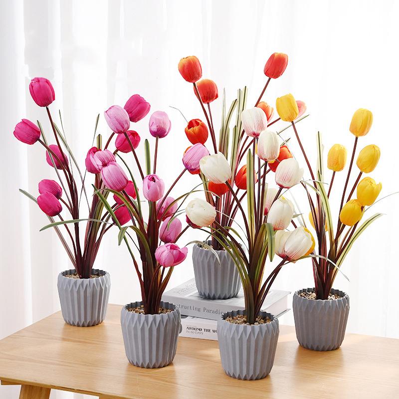 Decorative Flowers & Wreaths 56cm Artificial Tulip Flower With Potted Large Fake Plants Bonsai Silk Leaf Home Wedding Office Living Room Tab
Decorative Flowers & Wreaths 56cm Artificial Tulip Flower With Potted Large Fake Plants Bonsai Silk Leaf Home Wedding Office Living Room Tab