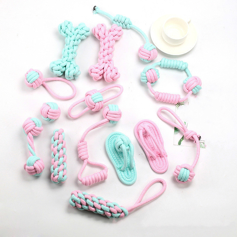 7 PCS/Set Dog Toys Ball Toothbrush Interactive Dog Puppy Pet Toys Durable Dogs Chew Toy Cleaning Teeth Funny Bite-Resistant