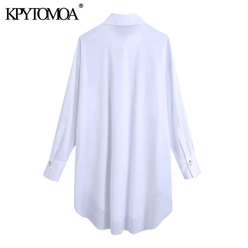 Women Fashion With Buttons Oversized Blouses Lapel Collar Long Cuffed Sleeve Female Shirts Chic Tops 210420