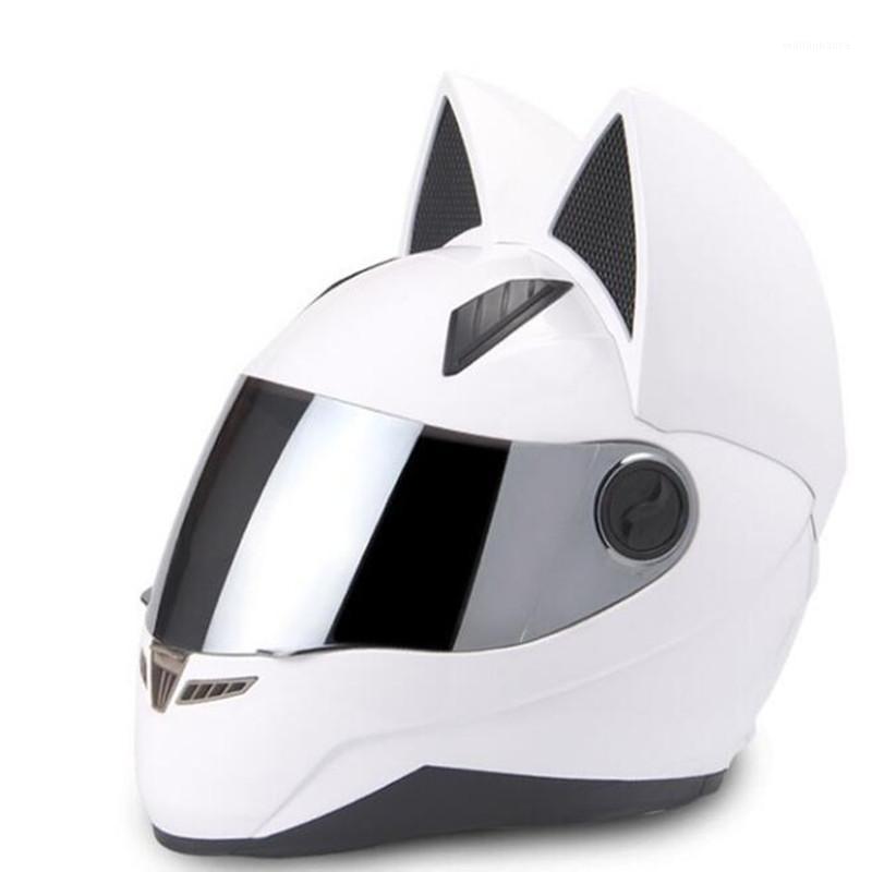 Brand Men Women Personality Cat Helmet Motorcycle Capacete DOT White Full Face Racing1
Brand Men Women Personality Cat Helmet Motorcycle Capacete DOT White Full Face Racing1