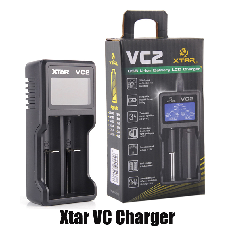 

Authentic Xtar VC2 Battery Charger Inteligent Mod Dual Slot with LCD Display for 18350 18550 18650 16650 Li-ion Batteries 100% Original