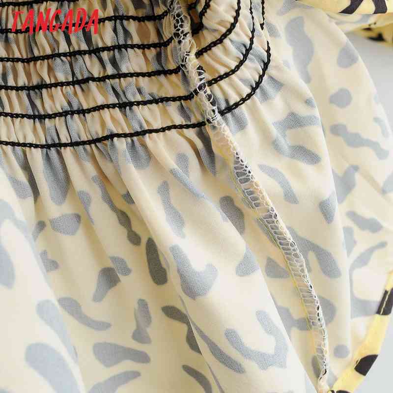 Women Retro Leopard Print Crop Short Sleeve Summer Chic Female Sexy Slim Shirt Tops 1F49 210416