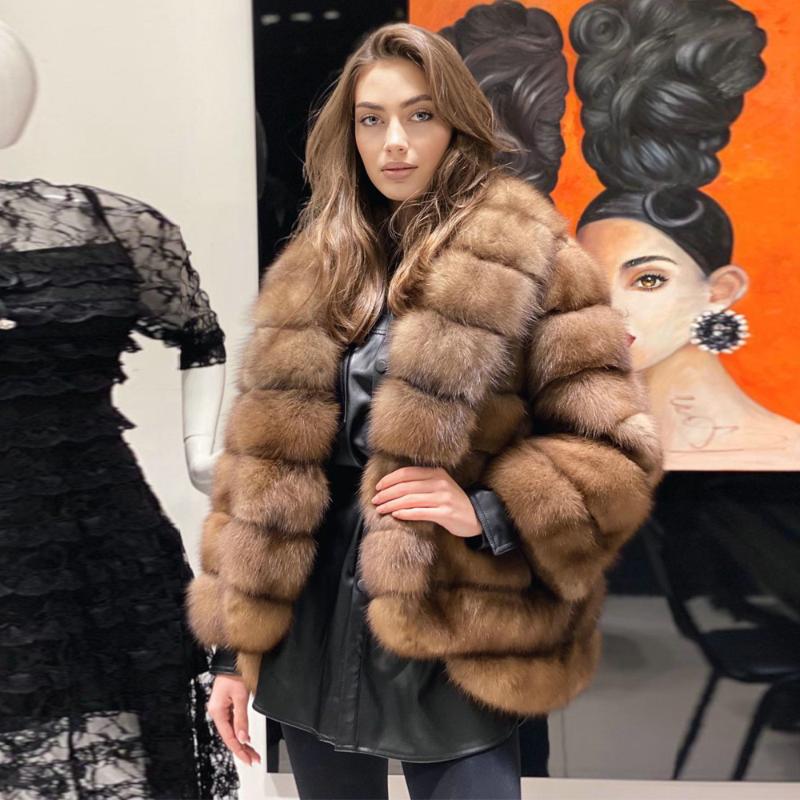 Women's Fur & Faux 2021 Trendy Mid-length Whole Skin Real Jacket Light Sable Color Natural Womne Genuine Coat Turn-down Collar, Black
Women's Fur & Faux 2021 Trendy Mid-length Whole Skin Real Jacket Light Sable Color Natural Womne Genuine Coat Turn-down Collar, Black