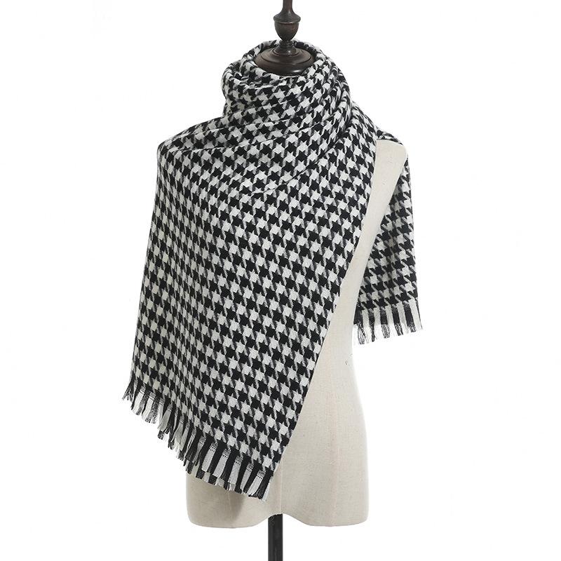 Scarves Women Winter Thick Fashion Soft Warm Lady Cashmere White And Black Long Houndstooth Scarf With Tassel
Scarves Women Winter Thick Fashion Soft Warm Lady Cashmere White And Black Long Houndstooth Scarf With Tassel