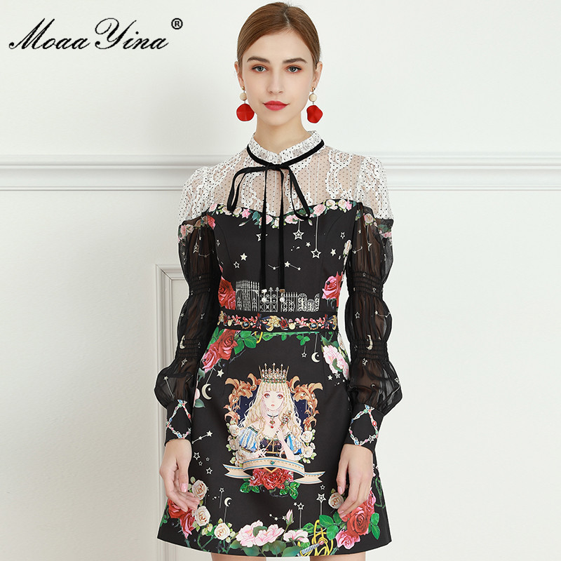 Fashion dress Summer Women's Dress Puff Sleeve Cartoon goddess Floral-Print Crystal Diamond Beaded Black Dresses 210524
Fashion dress Summer Women's Dress Puff Sleeve Cartoon goddess Floral-Print Crystal Diamond Beaded Black Dresses 210524