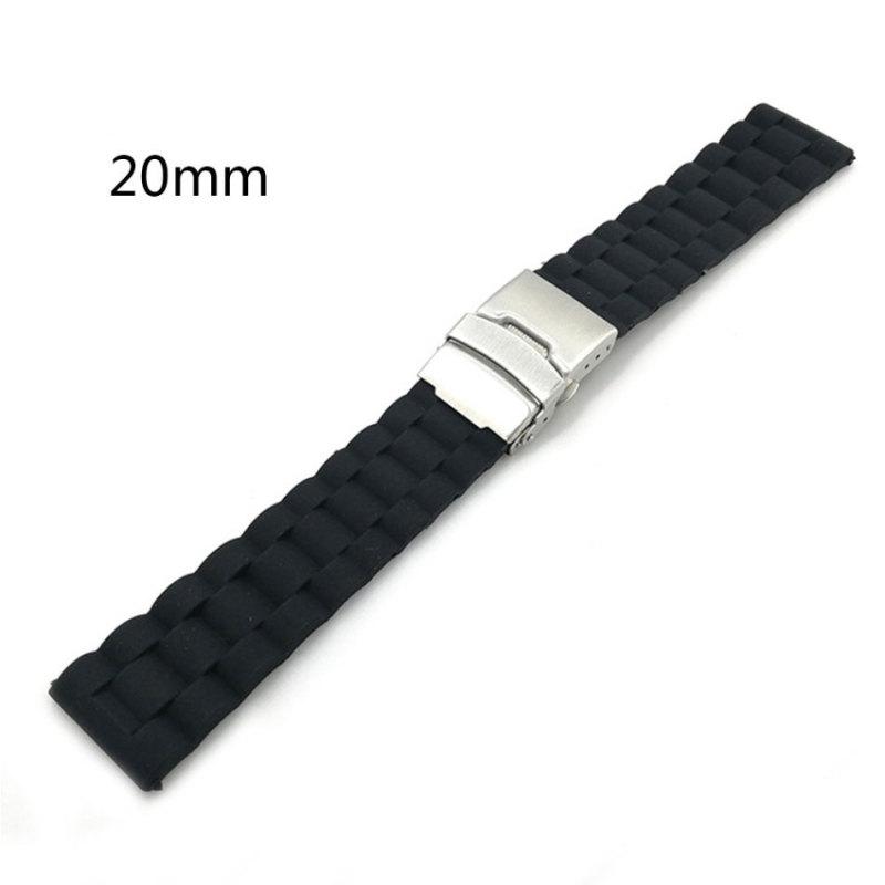 Watch Bands Band Strap For Women Men Casual Silicone Watchband Black Belt Silver Buckle Unisex Gift 20/24mm
Watch Bands Band Strap For Women Men Casual Silicone Watchband Black Belt Silver Buckle Unisex Gift 20/24mm
