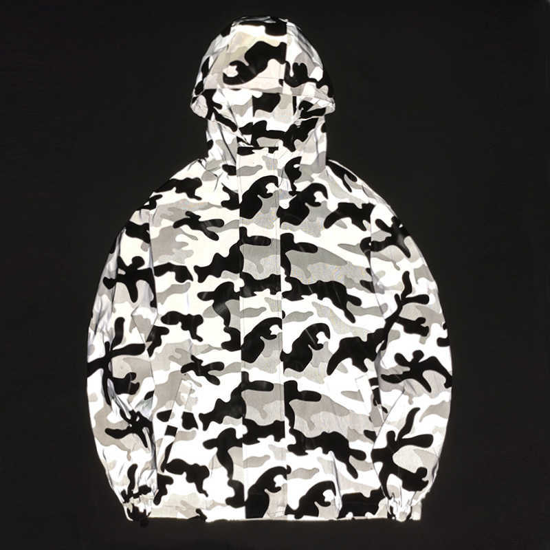 New Camouflage luminous reflective jacket camouflage reflective hooded zipper windbreaker waterproof hip-hop streetwear coats X0621, Blue
New Camouflage luminous reflective jacket camouflage reflective hooded zipper windbreaker waterproof hip-hop streetwear coats X0621, Blue