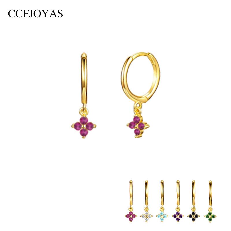 Hoop & Huggie CCFJOYAS 925 Sterling Silver Rose Red/Purple/Green/White Small Flower Drop Earring Women Luxury Fashion Gold Earrings
Hoop & Huggie CCFJOYAS 925 Sterling Silver Rose Red/Purple/Green/White Small Flower Drop Earring Women Luxury Fashion Gold Earrings