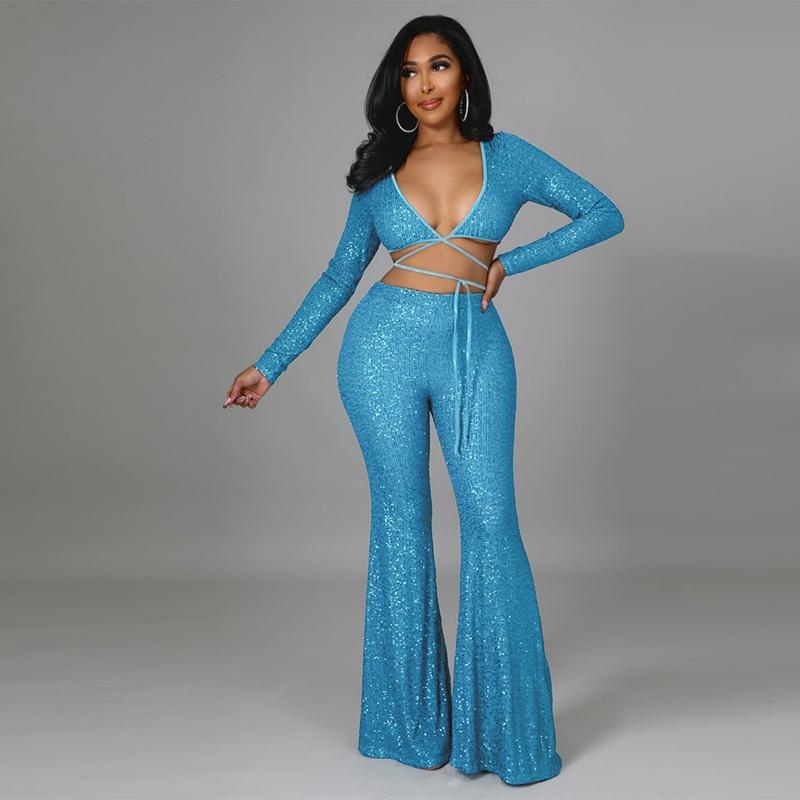 Women's Two Piece Pants Sequin Womens Peice Sets Clubwear Bandage Crop Top And Wide Leg Set Glitter Club Outfits For Women Party, White
Women's Two Piece Pants Sequin Womens Peice Sets Clubwear Bandage Crop Top And Wide Leg Set Glitter Club Outfits For Women Party, White