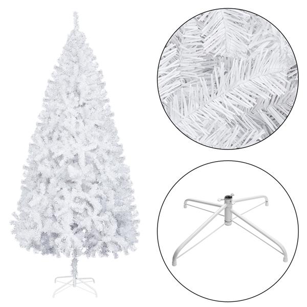 USA Stock 7FT Iron Leg White Christmas Tree with 950 Branches