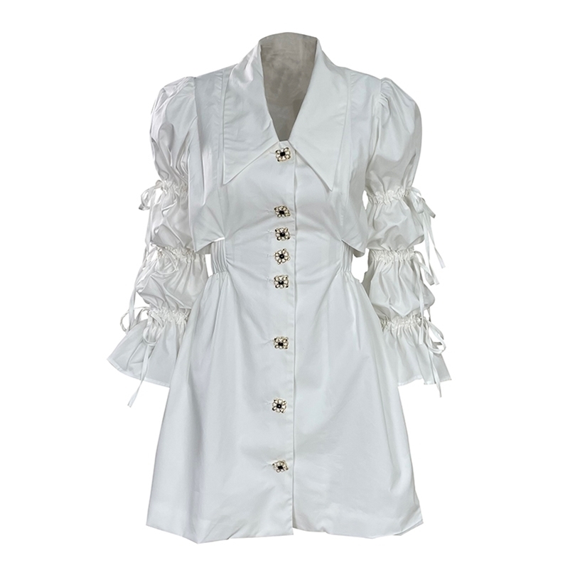 Women Temperament Corset Puff Sleeve Shirt Dress Solid Single Breasted Slim Fashion Spring Summer 11B113 210525, Black
Women Temperament Corset Puff Sleeve Shirt Dress Solid Single Breasted Slim Fashion Spring Summer 11B113 210525, Black