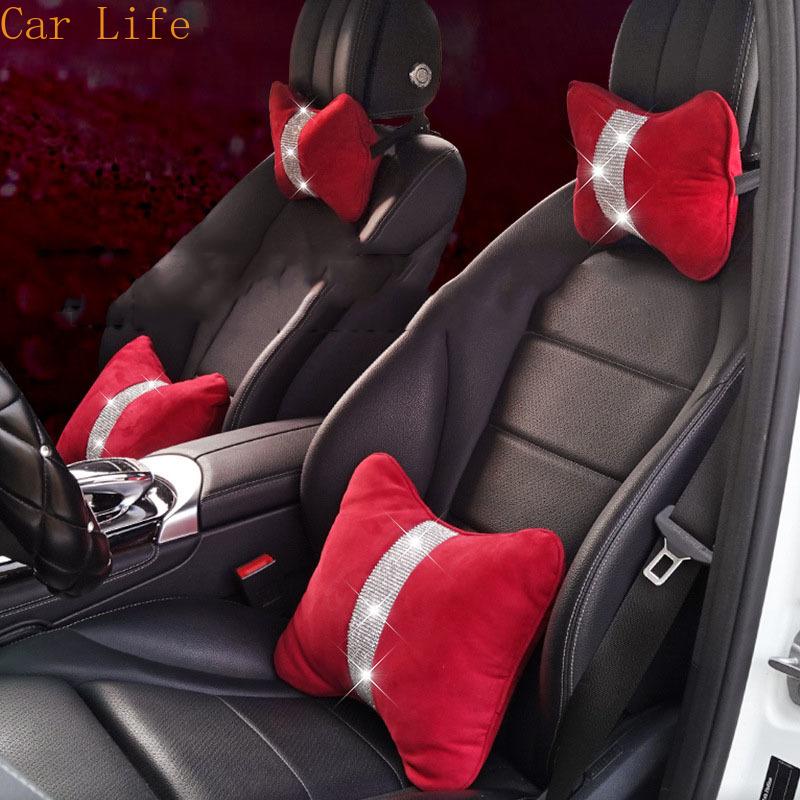 Seat Cushions Driver Car Pillow Plush Rhinestones Neck Cushion Headrest Cover Accessories Interior Woman Decoration Red Lumbar Support
Seat Cushions Driver Car Pillow Plush Rhinestones Neck Cushion Headrest Cover Accessories Interior Woman Decoration Red Lumbar Support