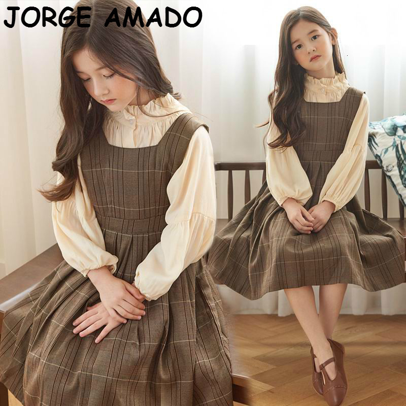 Clothing Sets Autumn Teenage Girls Outfits Girl Long Sleeve Blouse+Plaid Sun 2pcs Kids Clothes E3512 G4ZJ, Brown
Clothing Sets Autumn Teenage Girls Outfits Girl Long Sleeve Blouse+Plaid Sun 2pcs Kids Clothes E3512 G4ZJ, Brown