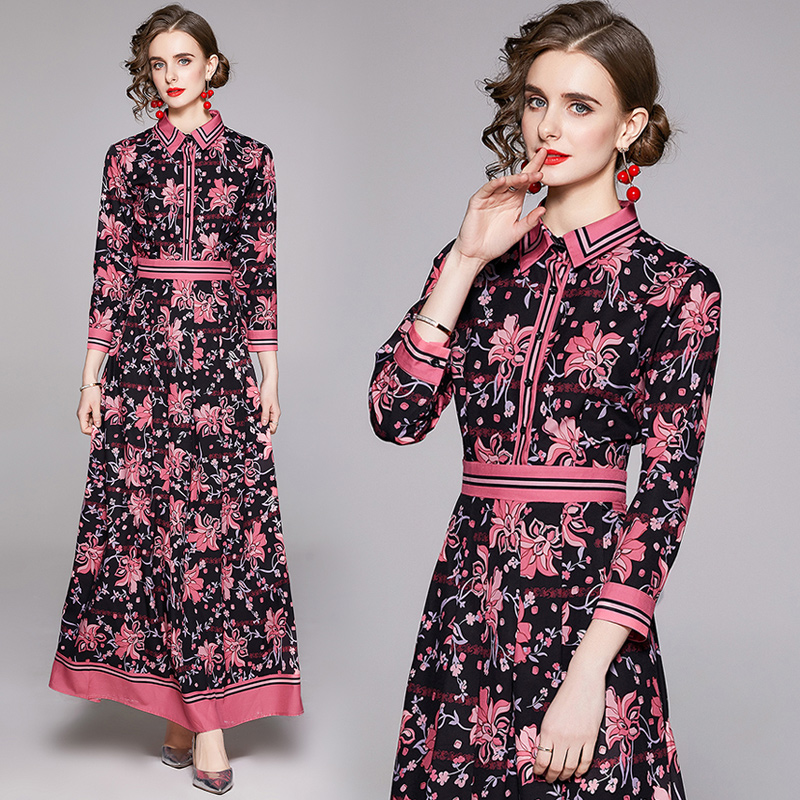 Luxury Floral A-Line Maxi Dress Runway Designer Classic Long Sleeve Lapel Neck Gorgeous Holiday Prom Office Ladies Button Shirt Dresses Autumn Winter Women Clothes, Khaki
Luxury Floral A-Line Maxi Dress Runway Designer Classic Long Sleeve Lapel Neck Gorgeous Holiday Prom Office Ladies Button Shirt Dresses Autumn Winter Women Clothes, Khaki
