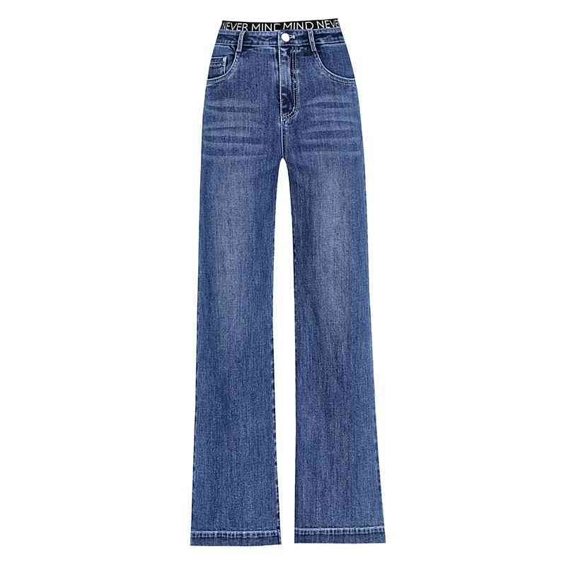 Casual Loose Soft Plus Size Wide Leg Silm Women Denim Pants Spring Solid Office Lady Jeans Fashion All-match Bottoms 210525