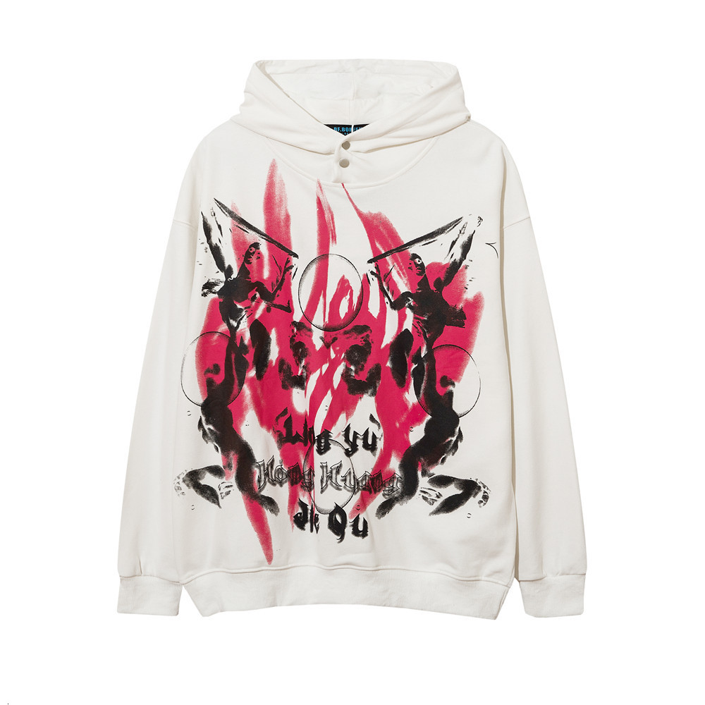 Sweatshirts Hand painted graffiti print Hooded Sweater mens high street fashion brand loose long sleeve top dark wind Pullover Hoodie, White
Sweatshirts Hand painted graffiti print Hooded Sweater mens high street fashion brand loose long sleeve top dark wind Pullover Hoodie, White