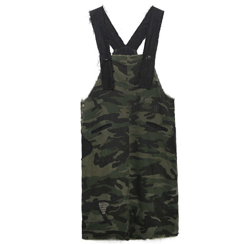 Spring and Summer Fashion Casual Loose Women's Dress Camouflage Plus Size Hip-hop Sports Street Style Strap 210615