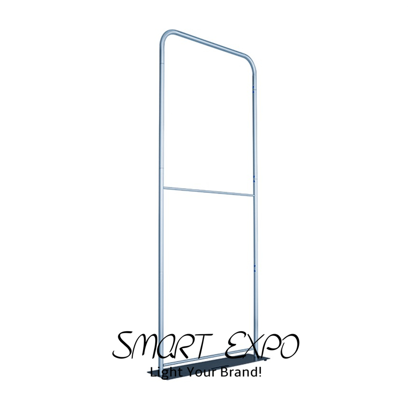 Free-standing Floor Banner Stand Poster Advertising Display Board with Black Steel Plate Base Tension Fabric Graphic Portable Carry Bag