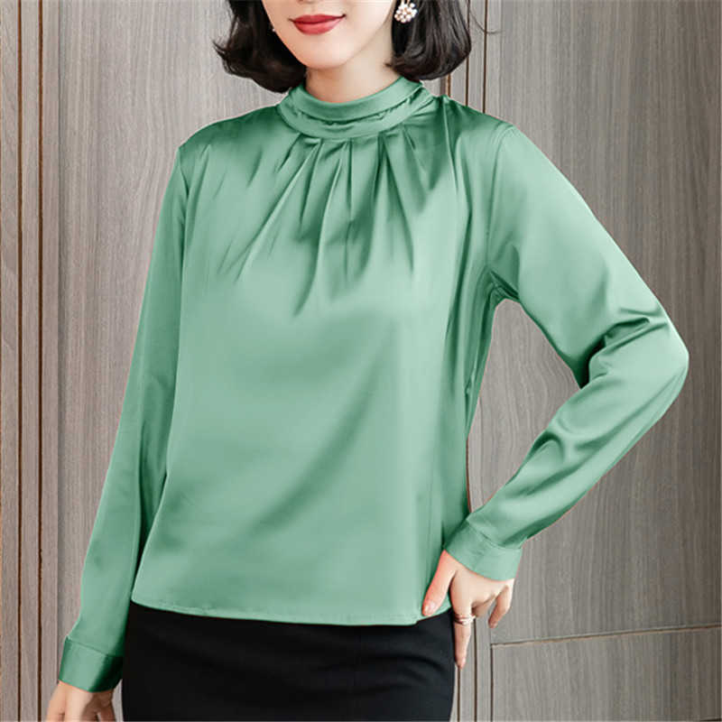 Korean Fashion Women Silk Shirts Satin Blouse Blusas Mujer De Moda Blouses Elegant Plus Size 210531