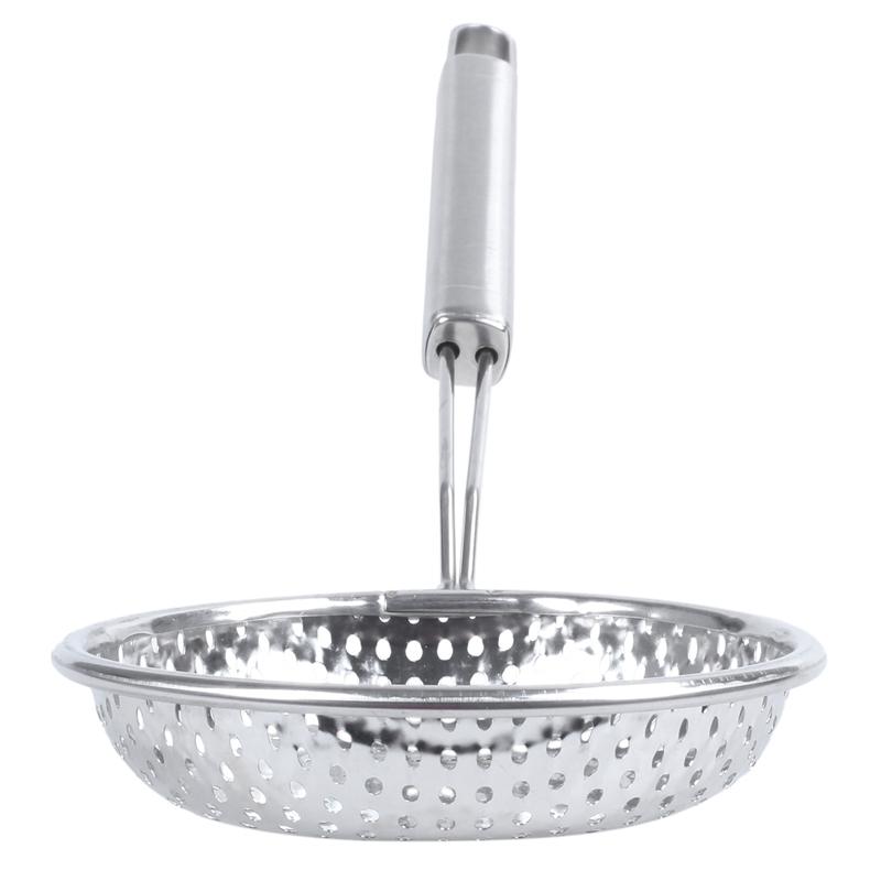 Est Home Silver Tone Stainless Steel Perforated Ladle Colander 13" Colanders & Strainers