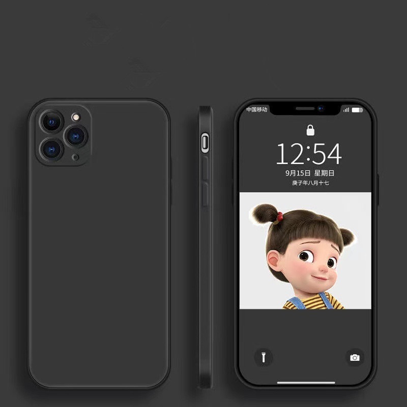 Luxury Square frame Soft Liquid Silicone Cell Phone Cases For iPhone 12 11 Pro Max mini x xr xs 7 8 Plus Back Cover