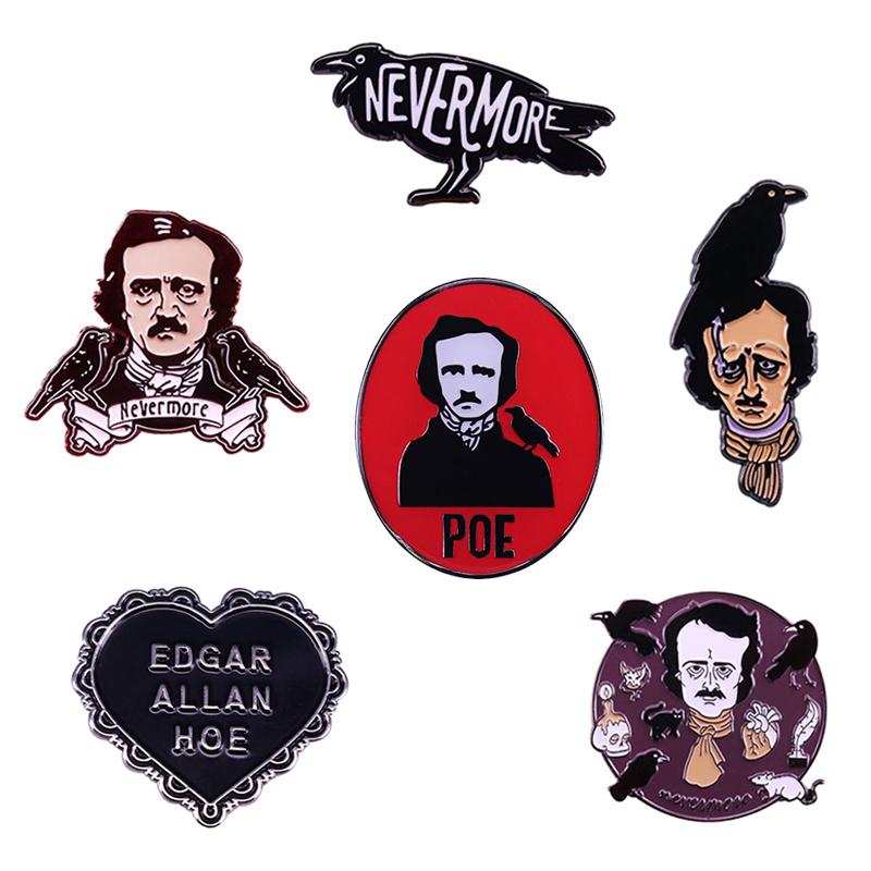 Pins, Brooches Great Writer Poet Edgar Allan Poe Brooch Nevermore Raven Crow Halloween Weird Gothic Horror Pin Literature Bookworm Gift
Pins, Brooches Great Writer Poet Edgar Allan Poe Brooch Nevermore Raven Crow Halloween Weird Gothic Horror Pin Literature Bookworm Gift