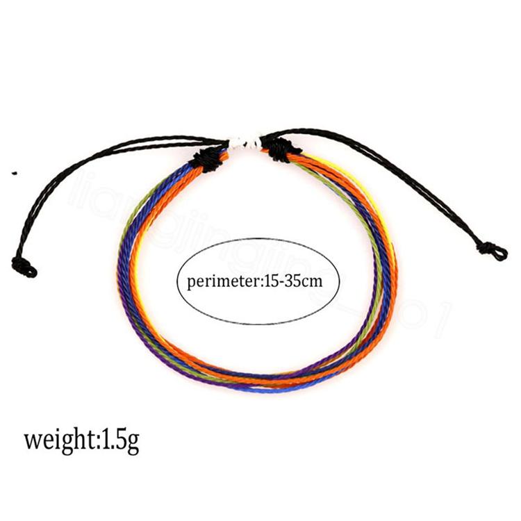 Wax Thread Woven Bracelets Handmade Multilayer Friendship Jewelry Wax String Bracelets Multicolour Adjustable Braided Bracelet