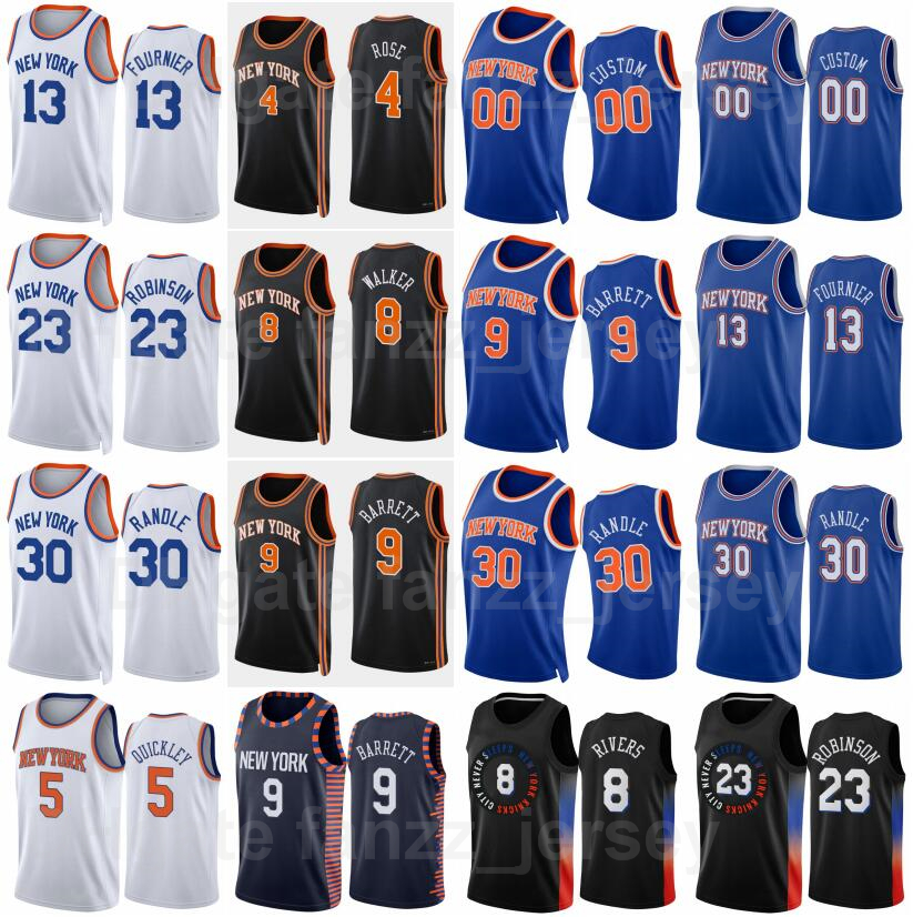 Printed Basketball 75th Anniversary Derrick Rose Jersey 4 Julius Randle 30 Kemba Walker 8 Evan Fournier 13 Mitchell Robinson 23 RJ Barrett 9 Immanuel Quickley 5, 75th navy blue
Printed Basketball 75th Anniversary Derrick Rose Jersey 4 Julius Randle 30 Kemba Walker 8 Evan Fournier 13 Mitchell Robinson 23 RJ Barrett 9 Immanuel Quickley 5, 75th navy blue