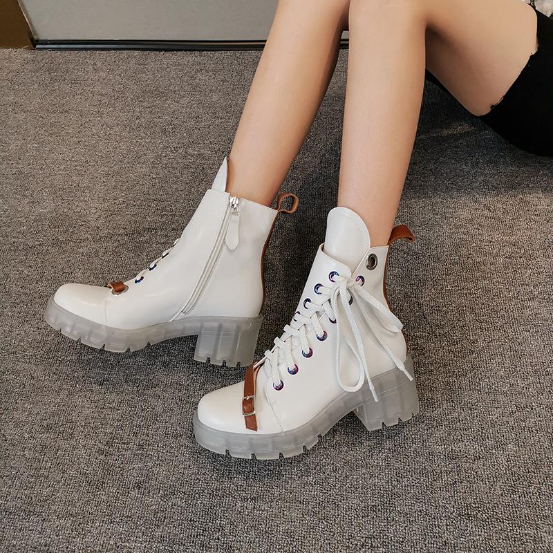 Dress Shoes Spring/Autumn 2021 Thick-heeled Thick-bottom Lace-up Leather Boots Women's Fashion Wild X242, Black
Dress Shoes Spring/Autumn 2021 Thick-heeled Thick-bottom Lace-up Leather Boots Women's Fashion Wild X242, Black